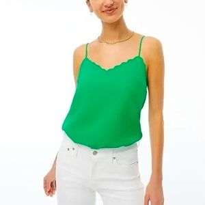 J.Crew Scalloped Cami Top (Emerald Green)